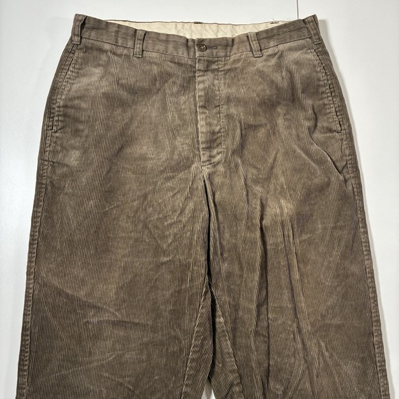 Vintage Brooks Brothers Corduroy Pants 33x29 Brown Relaxed 90s Old Money (34x32) - Picture 3 of 10